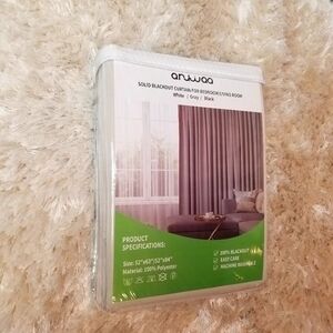 BEIGE/CREAM‎ SOLID BLACKOUT CURTAIN FOR BEDROOM 2 PANELS 52"×63